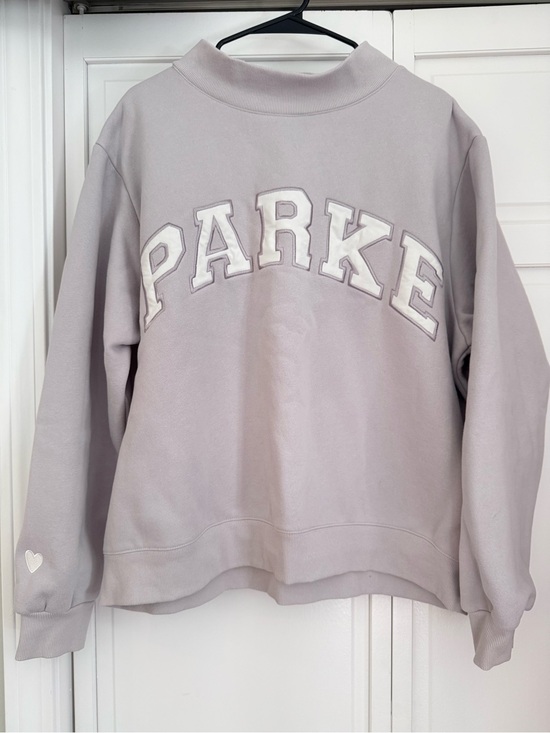Parke Tops - PARKE lavender varsity mock neck Valentine’s Day limited drop!